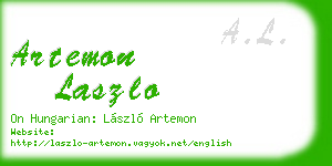 artemon laszlo business card